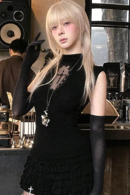 Gothic Cutout Slim Fit Tank Top