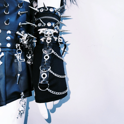 Metal chain rivet applique hollow out cut out top  | Festival Outfits Women