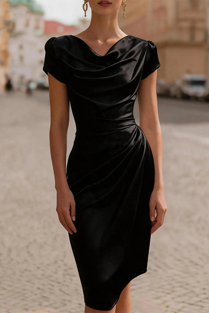 A-line Pleated Bodycon Dress