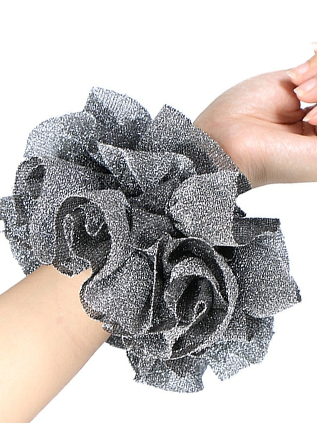 Bling Scrunchies Giant Large Intestine Big Hair Ties Elastic Rubber Bands Glitter Ponytail Holder Hijab Volumizing Scrunchies for Women