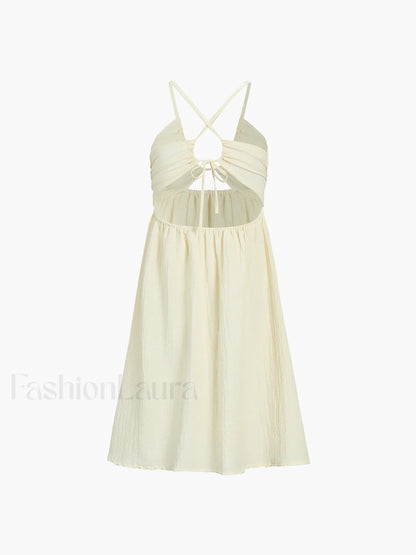 Backless Criss Cross Trendy Split Midi Dress