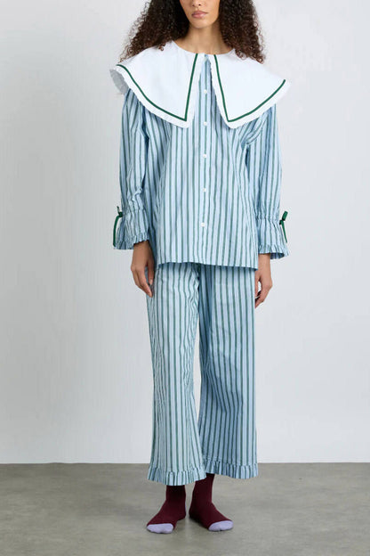 Conjunto de pijama Barbara - Rayas azules