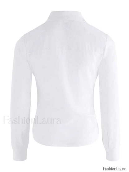 Basic Long Sleeve Button Blouse