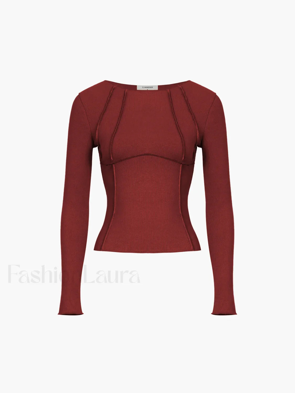 Basic Piping Graceful Long Sleeve Top