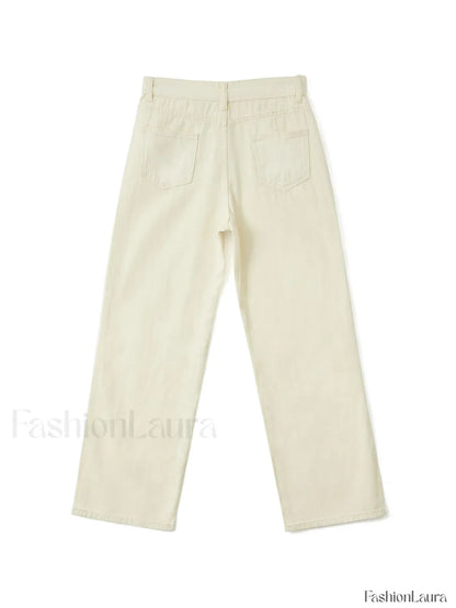 Basic Wash Straight Leg Boyfriend Jeans
