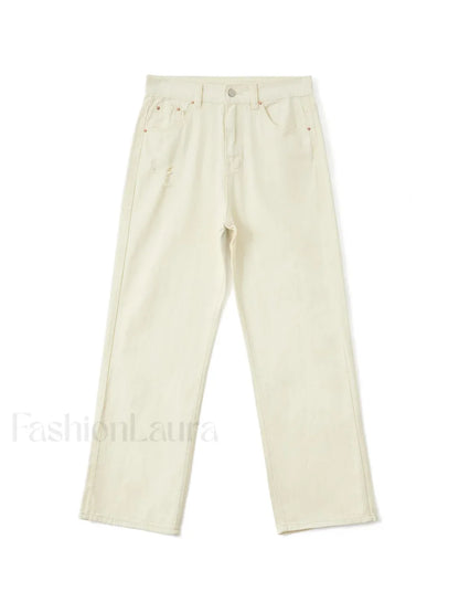 Basic Wash Straight Leg Boyfriend Jeans
