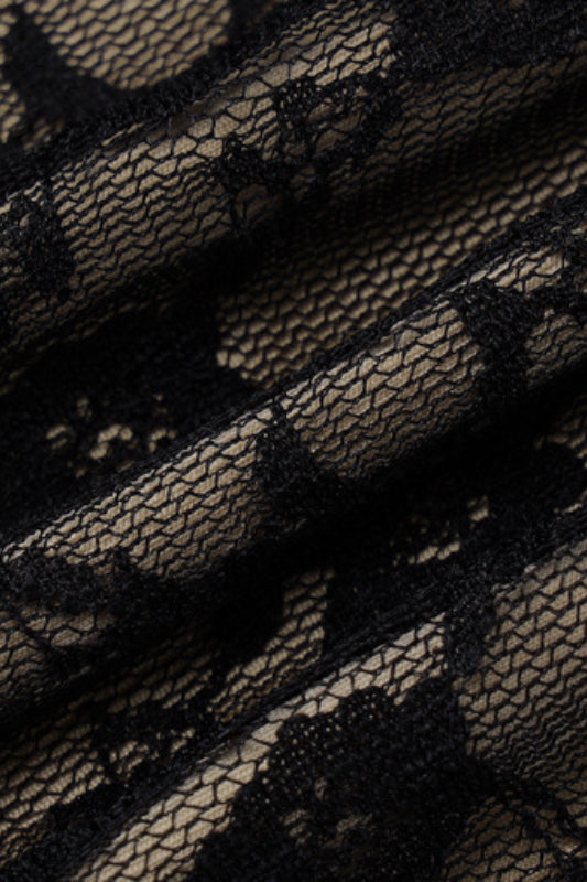 Lace Detail Bow Front Midi Dress
