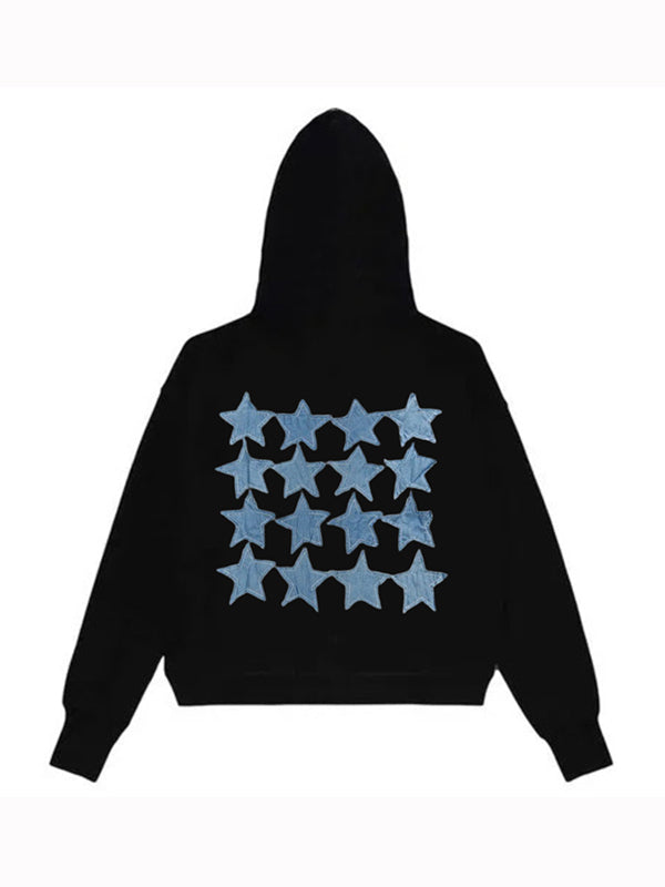 Star Print Oversized Hoodie