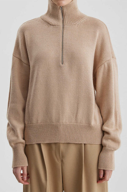 Cozy Half Zip Knit Sweater