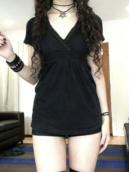 V-Neck Baby Doll Short Sleeve