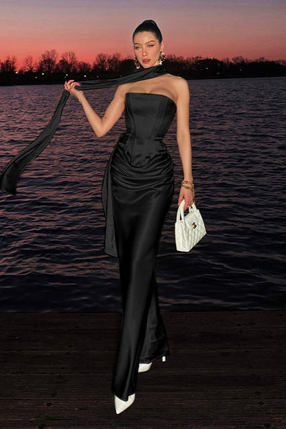 Slimming Square Neck Waist-Cinched Party Dress