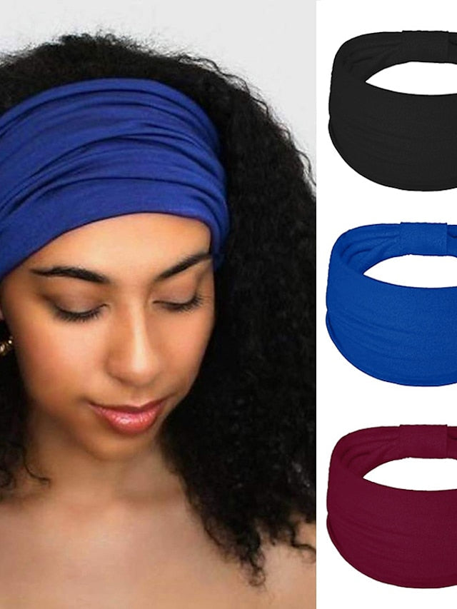 1pc Headbands Bandana Hair Scarf For Street Gift Holiday Festival Head Classic Fabric Black Blue Burgundy for Women