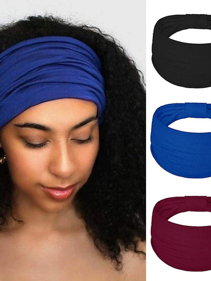 1pc Headbands Bandana Hair Scarf For Street Gift Holiday Festival Head Classic Fabric Black Blue Burgundy for Women
