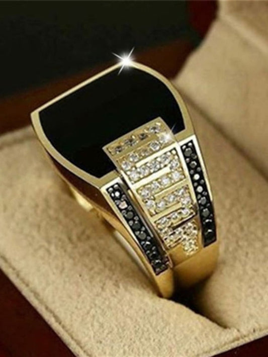 1PC Alloy Ring For Couple's- Geometrical with shiny strass for Women