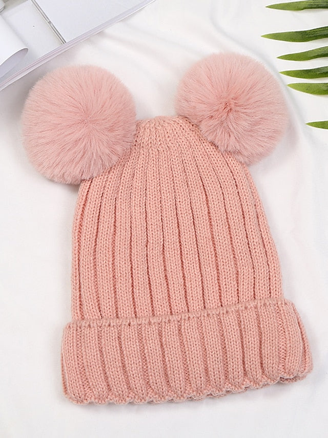 Hat Beanie / Slouchy Black Pink Yellow Outdoor Street Dailywear Knit Pure Color Comfort Warm Breathable for Women