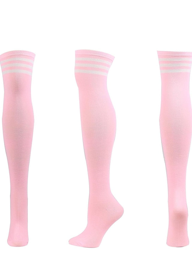 Knee High Socks Party Daily Polyester Spandex Casual Classic Warm Cute 1 Pair for Women