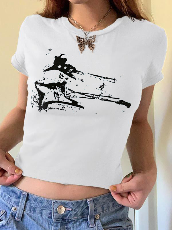 Guitar Print Short Sleeve Tee