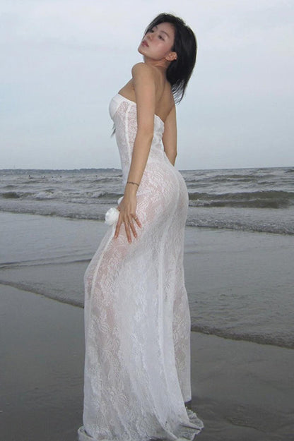 Black Off Shoulder Sheer Maxi Dress