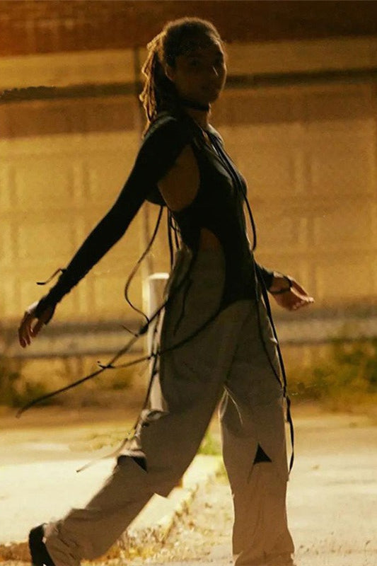 Cyber Long Sleeve Hooded Cami Top