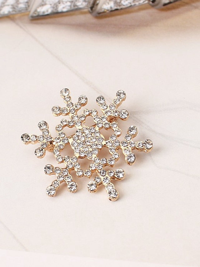 AAA Cubic Zirconia Brooches Classic Flower Stylish Brooch Jewelry Silver Gold For Daily Holiday for Women