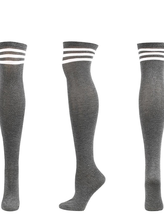 Knee High Socks Party Daily Polyester Spandex Casual Classic Warm Cute 1 Pair for Women