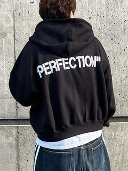 Lettering Oversized Long Sleeve Hoodie