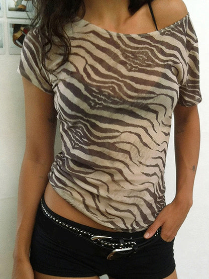 Girly Animal Print Short Sleeve