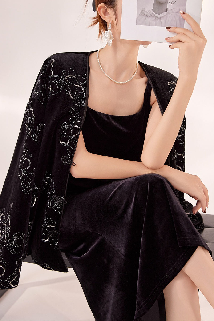 Sexy Velvet Strappy Backless Maxi Dress