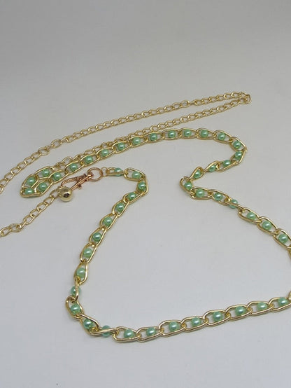 Chain Belt Metal Chain Metal Bucke Geometric Formal Party Daily Green White Black Blue for Women