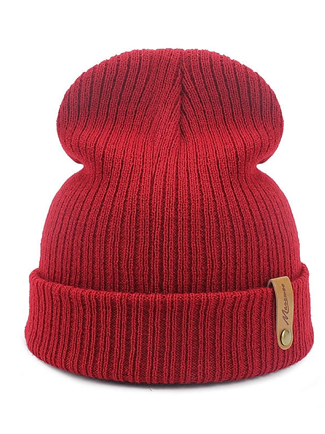 Hat Beanie / Slouchy Winter Hats Green Black Blue Outdoor Street Dailywear Knit Letter Windproof Comfort Warm for Women