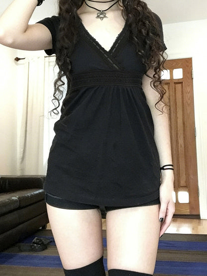 V-Neck Baby Doll Short Sleeve