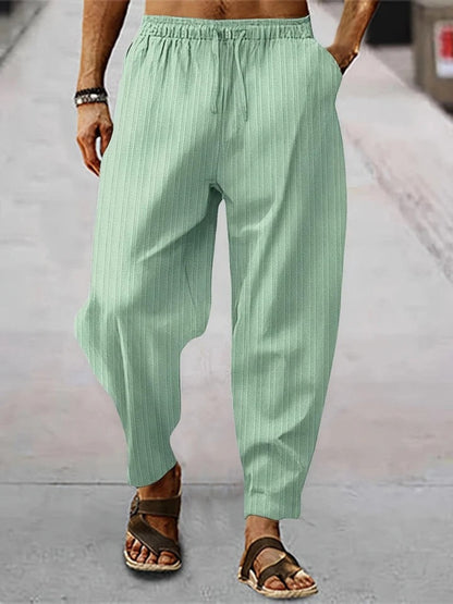Ulric - Striped Linen Trousers - Chic - Lightweight - Great for Casual Days