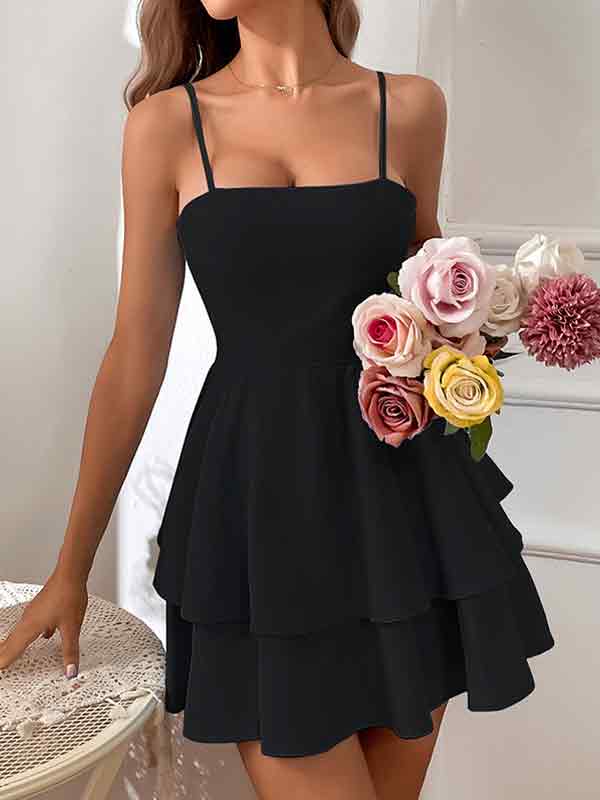 Backless Bow Tie Straps Mini Dress