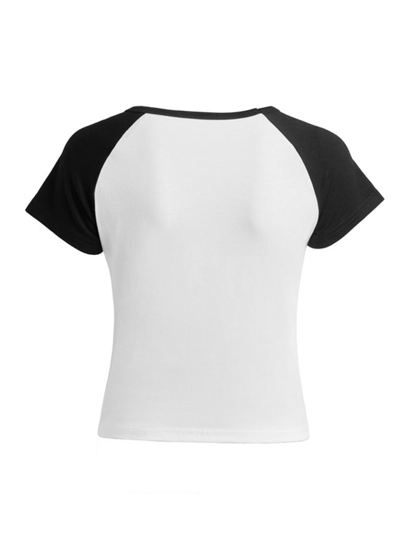 Retro Abstract Print Short Sleeve Tee