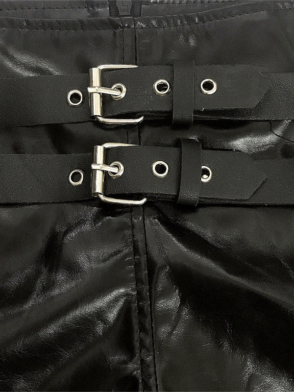 Punk Leather Hollow Shorts