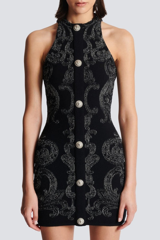 Vestido mini de punto con estampado paisley de Belinda