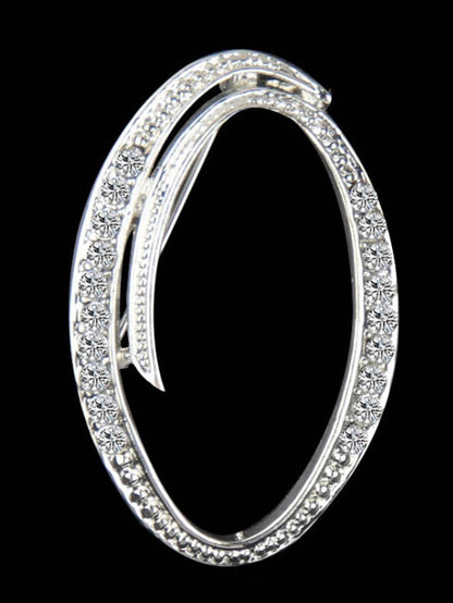 letter brooch pins initial rhinestone brooch for women crafts silvery m for Women