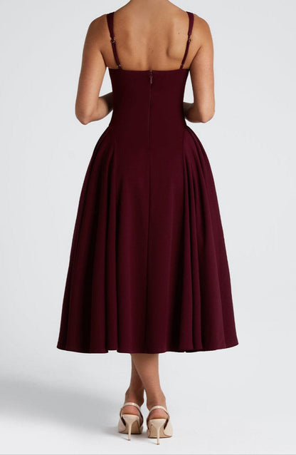 Claudia Midi Dress - Cherry Lacquer