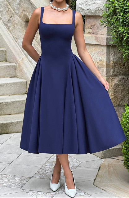 Venice Midi Dress - Navy