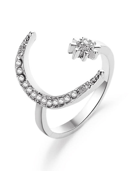 1PC Ring For Daily Date Rhinestone Alloy Moon Star for Women