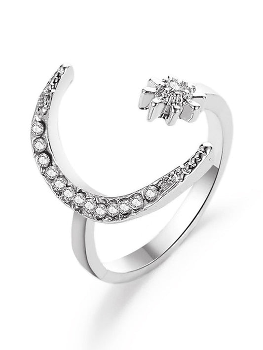 1PC Ring For Daily Date Rhinestone Alloy Moon Star for Women
