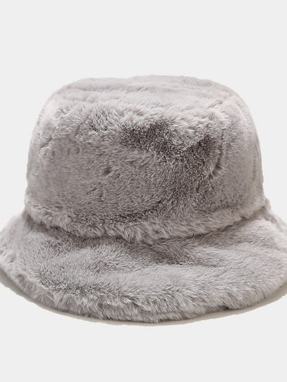 Winter Solid Fur Fluffy Bucket Hats Women Outdoor Warm Sun Hat Soft Furry Fisherman Cap Girl Fashion Panama Cap for Women