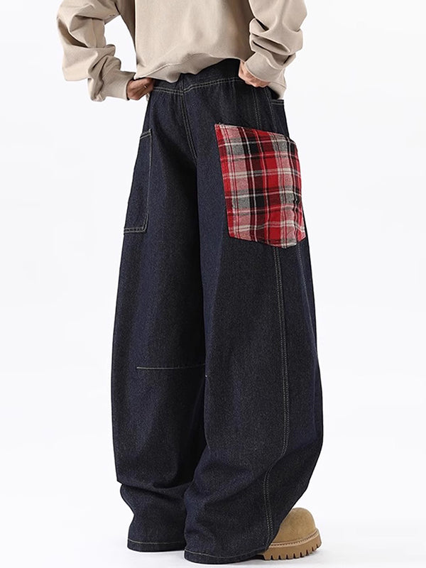 Large Pocket With Retro Design Boyfriend Jeans