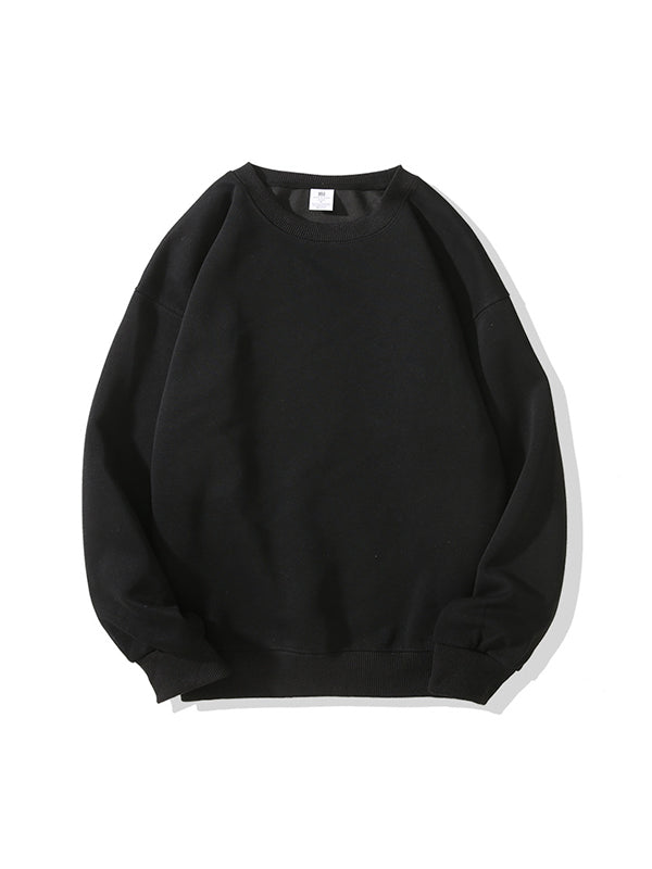 Solid Color Hoodless Crew Neck Sweaters