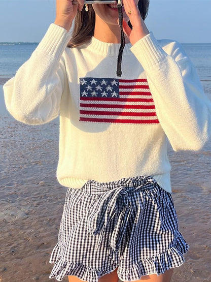 Retro Flag Jacquard Sweater