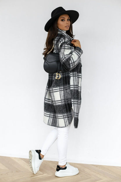 Plaid Button Down Shirt Coat