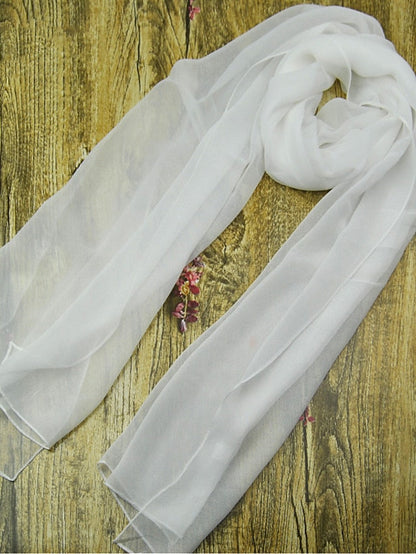 Chiffon Scarf Dailywear Daily Date Red Pink Scarf Pure Color / Basic / Fall / Winter / Spring for Women