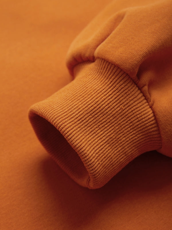 Solid Color Label Embellished Oversized Hoodie