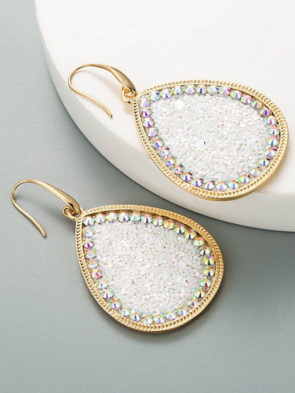 1 Pair Reinstone Sequins Shiny Earrings For Party Evening Daily Prom Alloy Pear Cut for Women