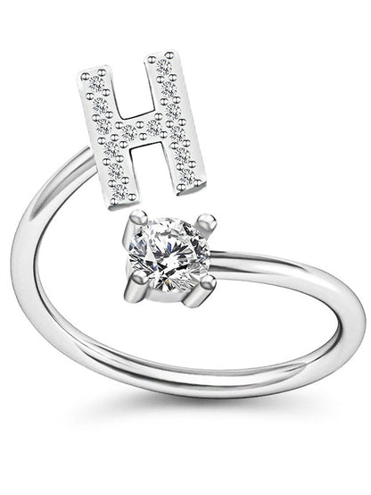 1PC Band Ring For Men's Crystal White Alloy Classic for Women